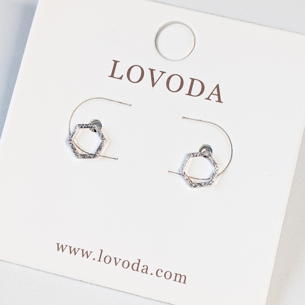 NWT Lovoda Hexagon Outline Studs